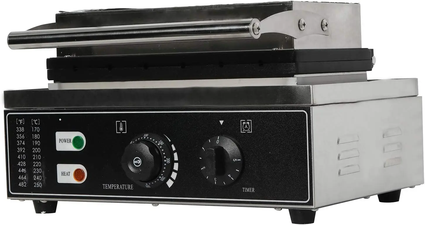 Commercial 6Pcs Waffle Makers Hot dog Making Machine 6 Grid Crispy Machine Stainless Steel Body 1550W 110V (Black) 6