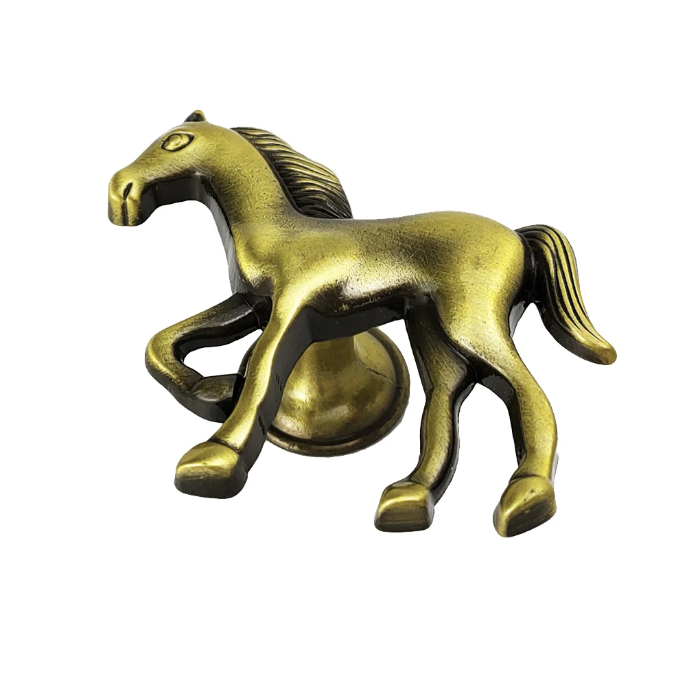 Horse Shape Zinc Alloy Furniture Handle Door Cabinets Knobs For Children Night Table Cupboard Pull Handles Vintage Handware