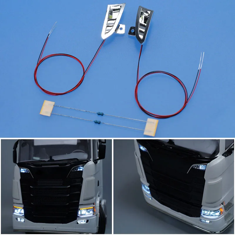 1:14th Scale Front Spotlight Lamp for Tamiya RC Dump Truck SCANIA 770S 6X4 56368 8X4 56371 Car Accessories