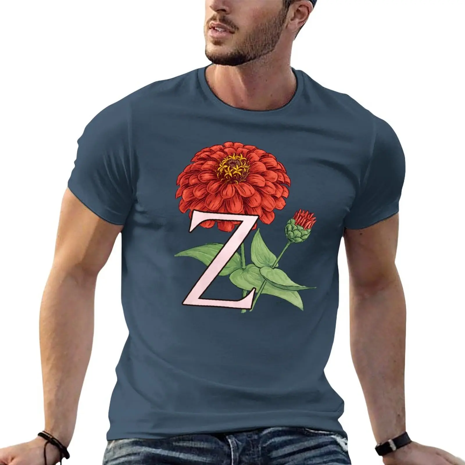 Z Is For Zinnia Maglietta Galleggiante Maglietta Oversize Abbigliamento Hippie Maglietta Semplice Maglietta Grafica Magliette Bianche Da Uomo
