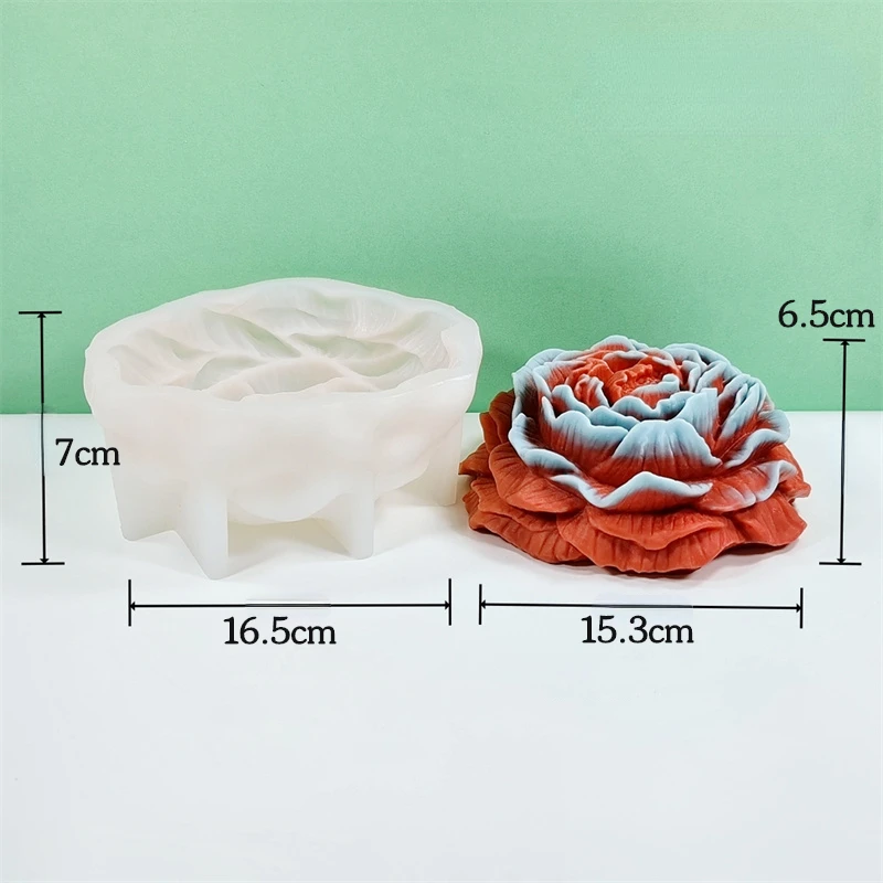 Silicone Mold of Peony, Style 2, Small, 1.7 Cm, H:1.5 Cm, Modeling