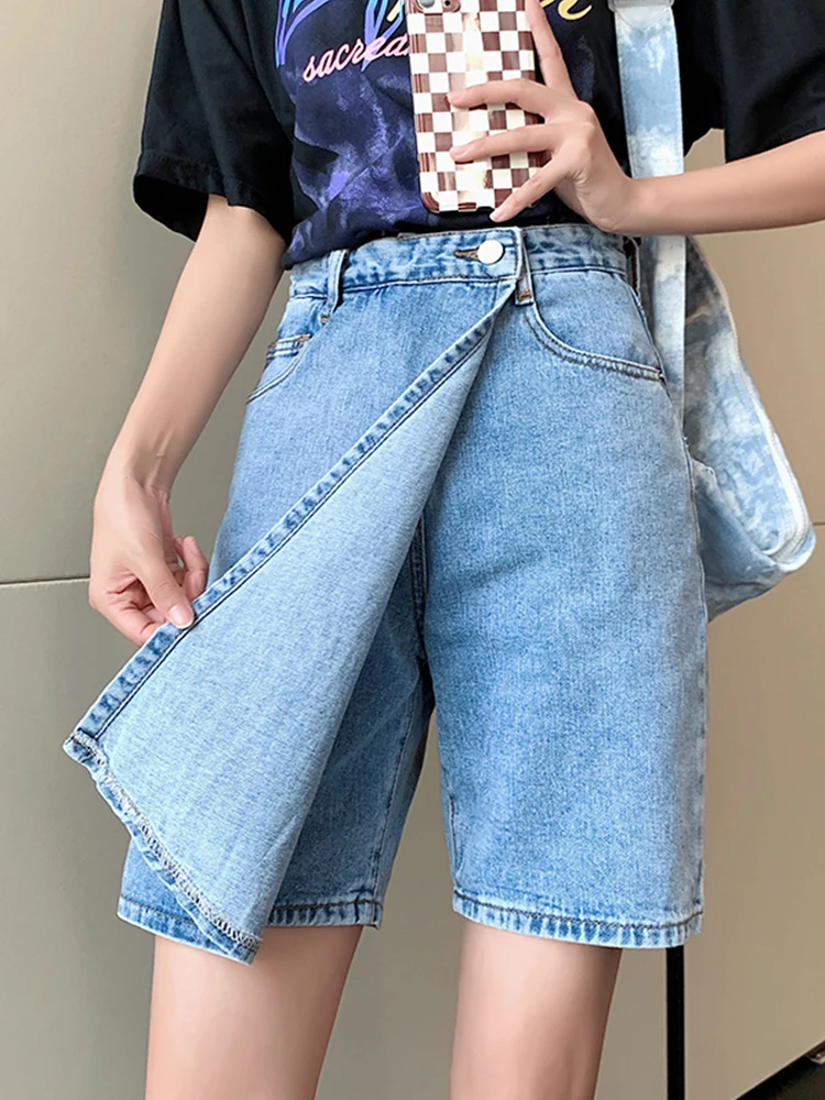 

FTLZZ Summer Women Empire Slim Culottes Casual Lady Bodycon Shorts Vintage Female A-line Culottes Shorts Skirt