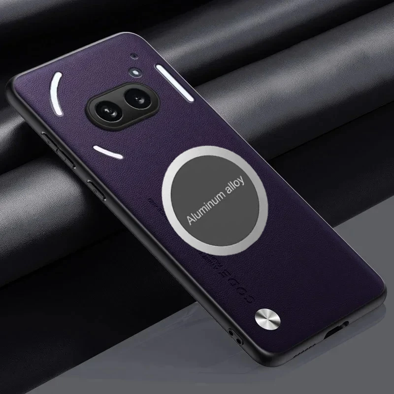 Luxury Metal Magnetic Car Holder Leather Case with Carbon Fibre Protection and Skin Feel Finish