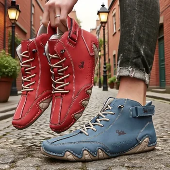 أحذية رجالية عالية الجودة خفيفة الوزن، أحذية مريحة تسمح بمرور الهواء، نعل غير قابل للانزلاق للتدريب على المشي، أحذية مناسبة للأزواج 4