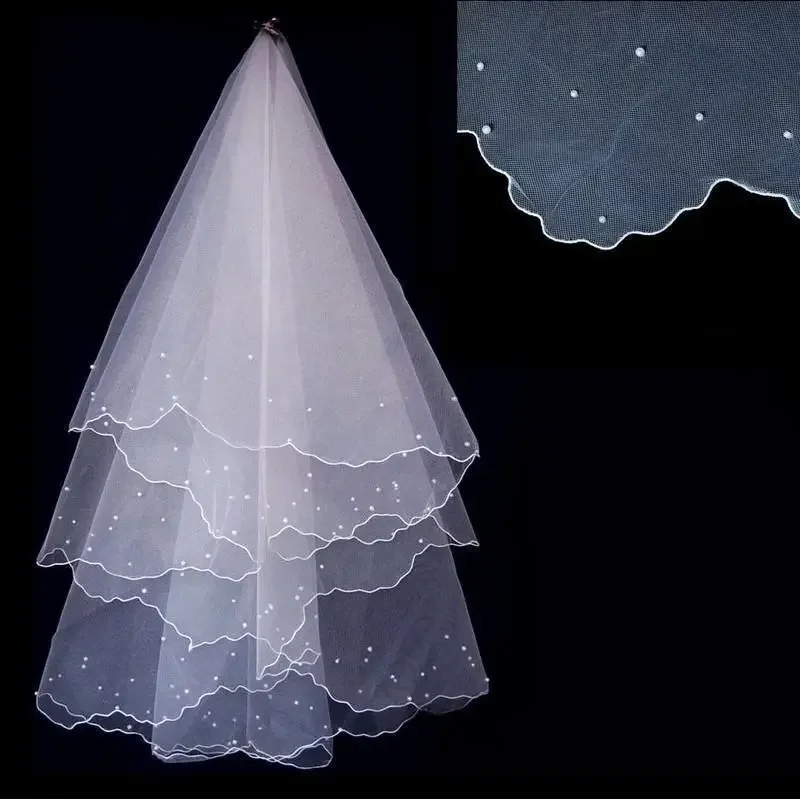 Simple Elegent Wedding Bridal Veil Tulle Ivory One Layers Bride Accessories Short Women Veils bridal veil