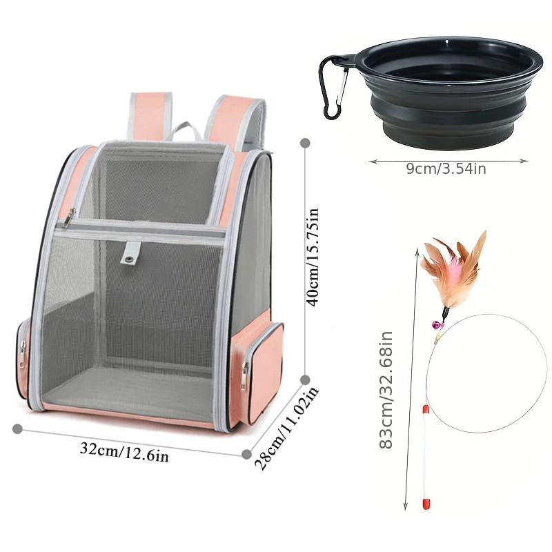 3 PCs Pet Cat Carrier Bag Outdoor Travel Backpack for Cats Breathable Cat Carrying Bag Suitable for Cats Within 6kg/13.2lb