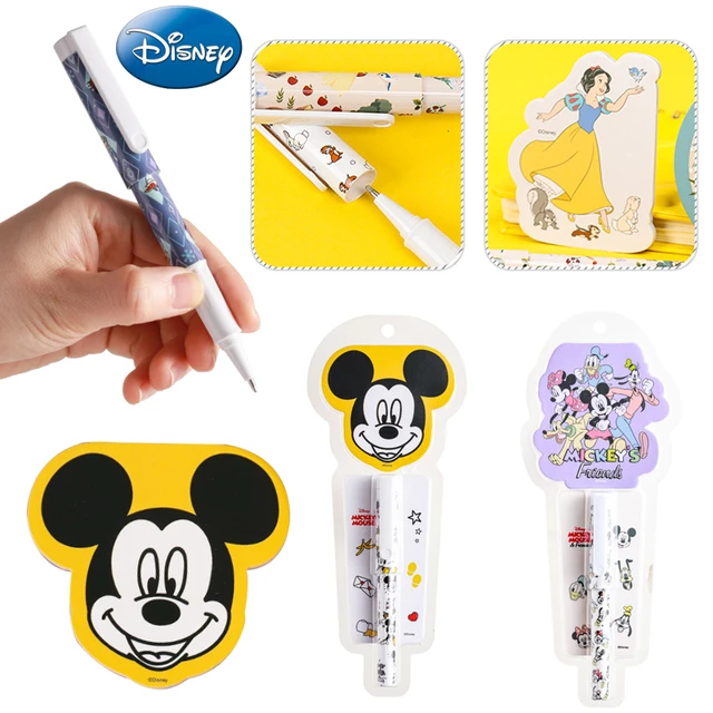 Stylo Gel Disney Mickey Mouse avec bloc-notes, stylo à encre noire de 0.5mm,  papeterie Kawaii pour étudiants, fournitures d'écriture pour enfants -  AliExpress