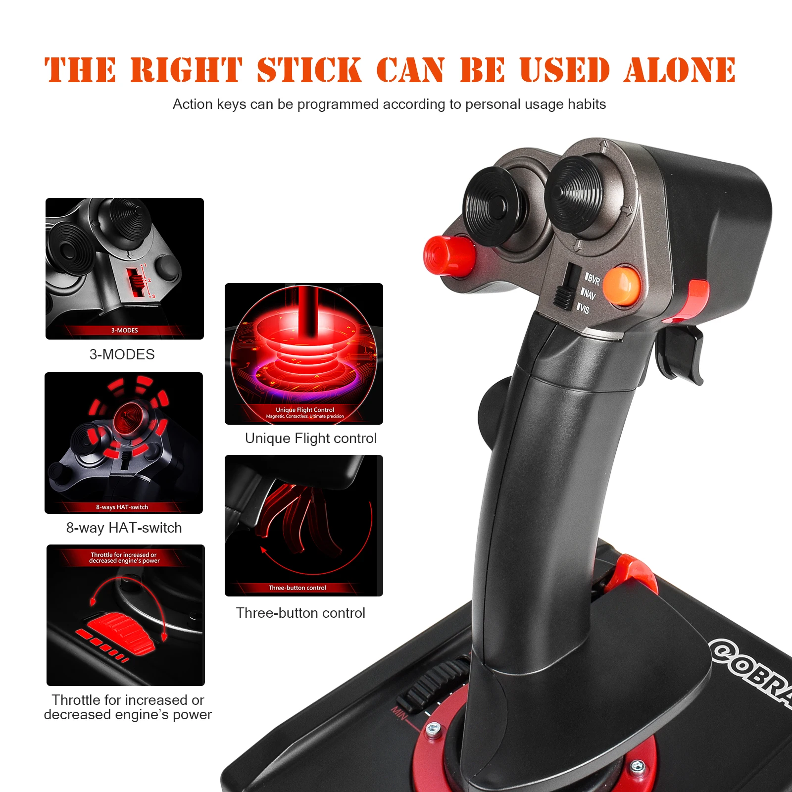 Flight joystick 2113 usb flight simulator stick multi-function