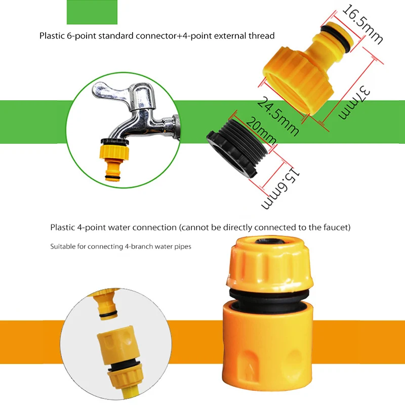 Hose Quick Connectors 10pcs 3/4 & 1/2 Inch for Garden Irrigation hose connector
