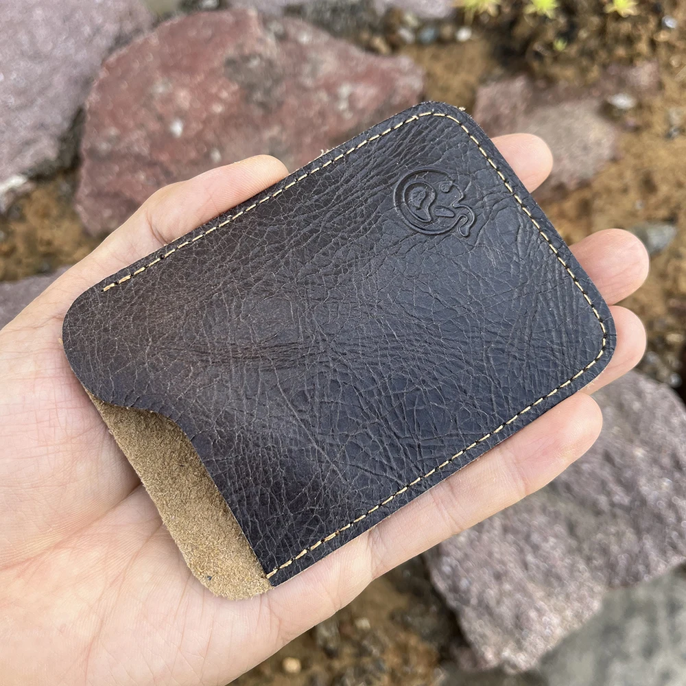 Leather Wallet Card Holder Slim Minimalist Leather Card Holder Wallet Credit Card Leather Case Sleeves fit for 3 to 5 cards