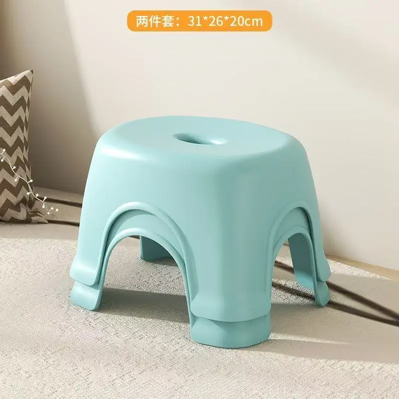 Small chair for household use, sturdy and durable, can be stacked, shoe changing stool, can sit at the door, bathroom toilet sto 4