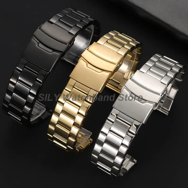Premium Stainless Steel Men's Sport Watch Band - Universal Replacement Bracelet, Metal Wristband