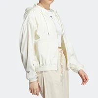 Veste de sport coupe-vent à capuche tissée authentique Adidas Trefoil pour femme HS1933 1