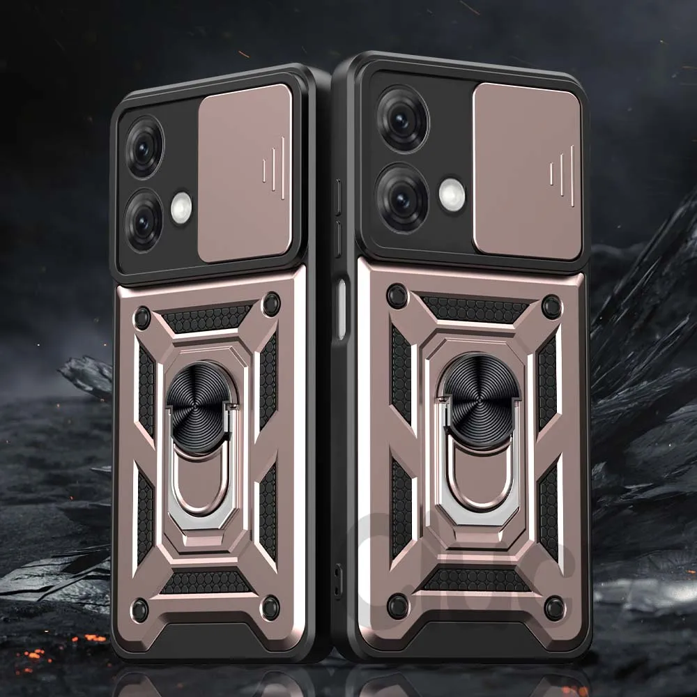 Shockproof Armor Protective Phone Case with Slide Camera Cover