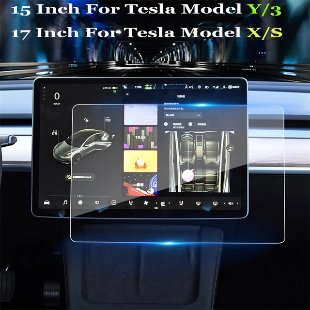 For Tesla Model 3 Y S X 15/17 Inch Touch Screen Protector Center Control  Screen Glass Film Tempered Glass Navigation Protection - AliExpress