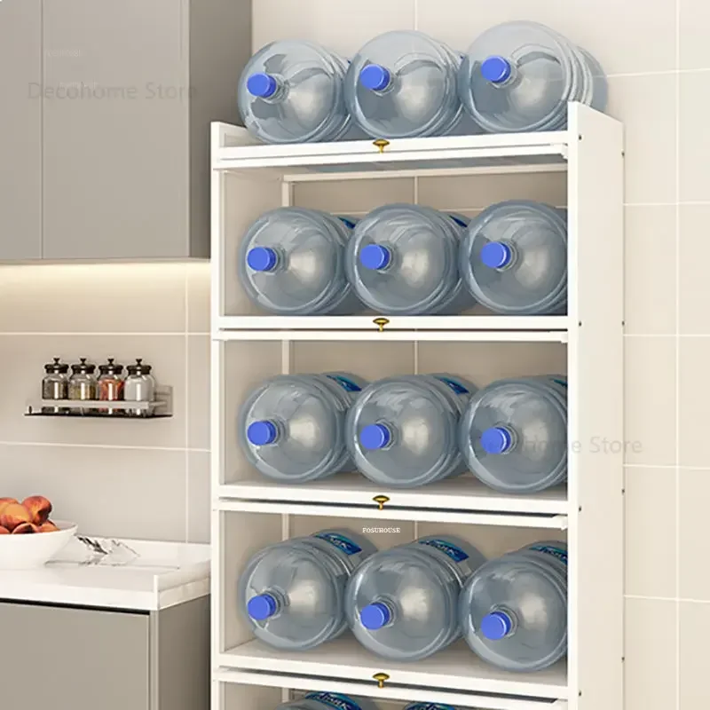 Multifunctional Floor Kitchen Cabinets Rack Cupboard Simple Kitchen Cabinet Locker Multi-layer Storage Cabinet with Door Rack U 3