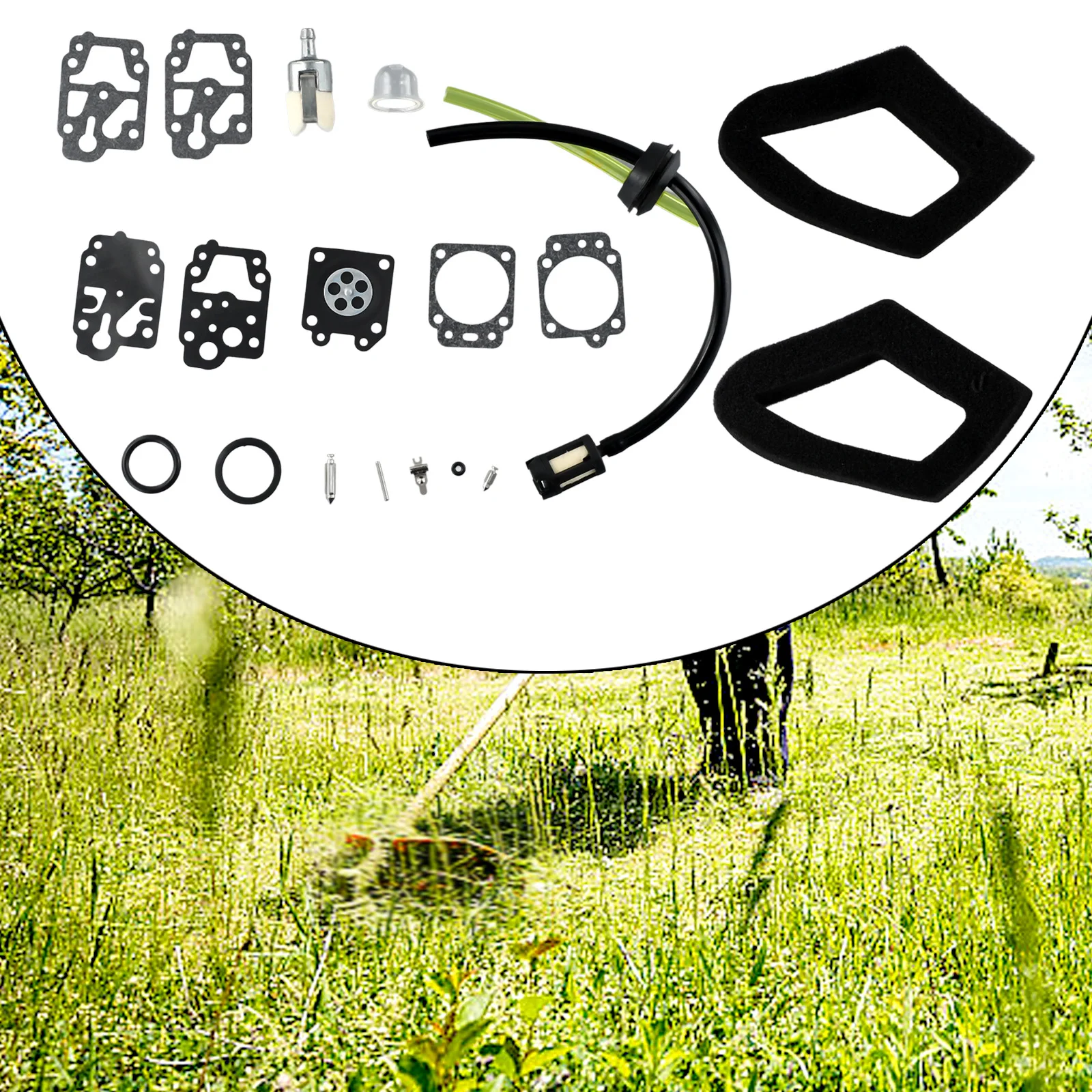 

Carburetor Repair Rebuild Kit For GX35 GX25 HHB25 HHH25 K20-WY Air Filters Fuel Pipe Gaskets Primer Bulb Lawn Mower Parts