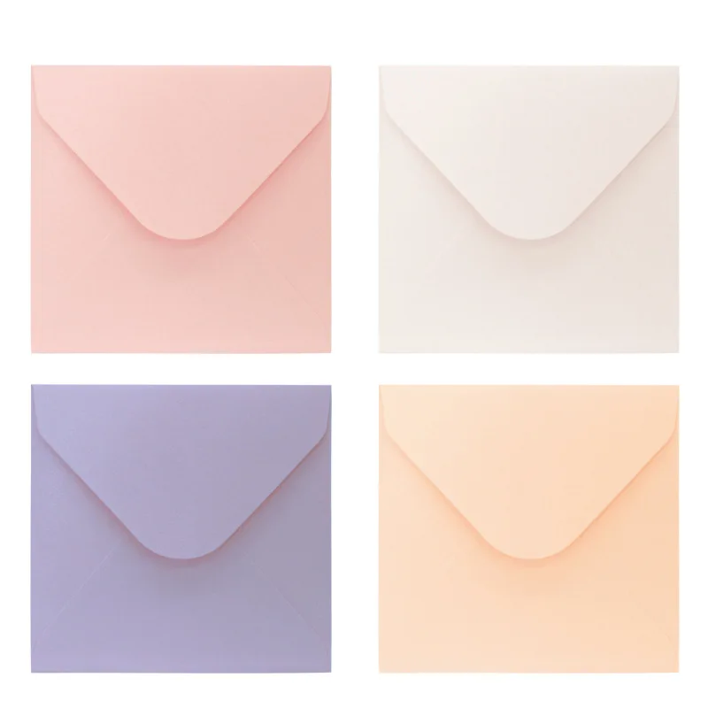 50pcs Envelope Small Business Supplies 250g Paper 11.8x11.8cm Postcard Giftbox Message Packaging Invitations Wedding Stationery