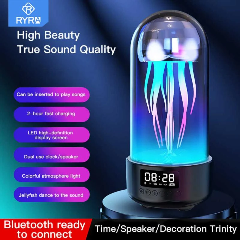 RYRA Mini Creative Speaker Mobile Mechanical Jellyfish Bluetooth Speaker Colorful Lamp Octopus