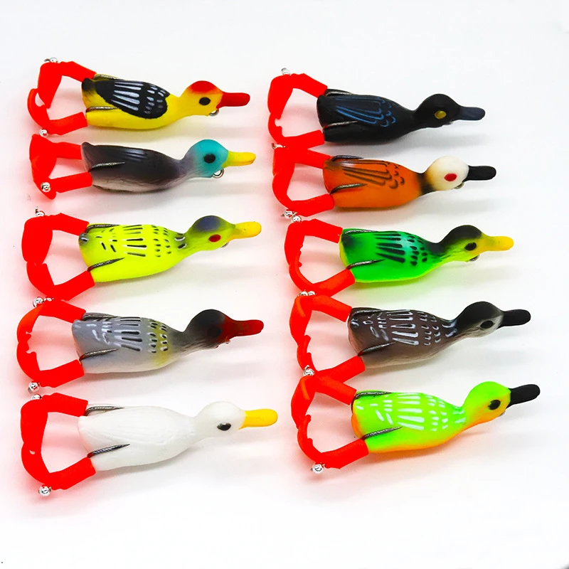 1Pcs Propeller flipper duck Fishing Lure Ducking Fishing Frog Lure 9.5cm 12g Artificial Bait Duckling 3D Eyes Day Baits Bass
