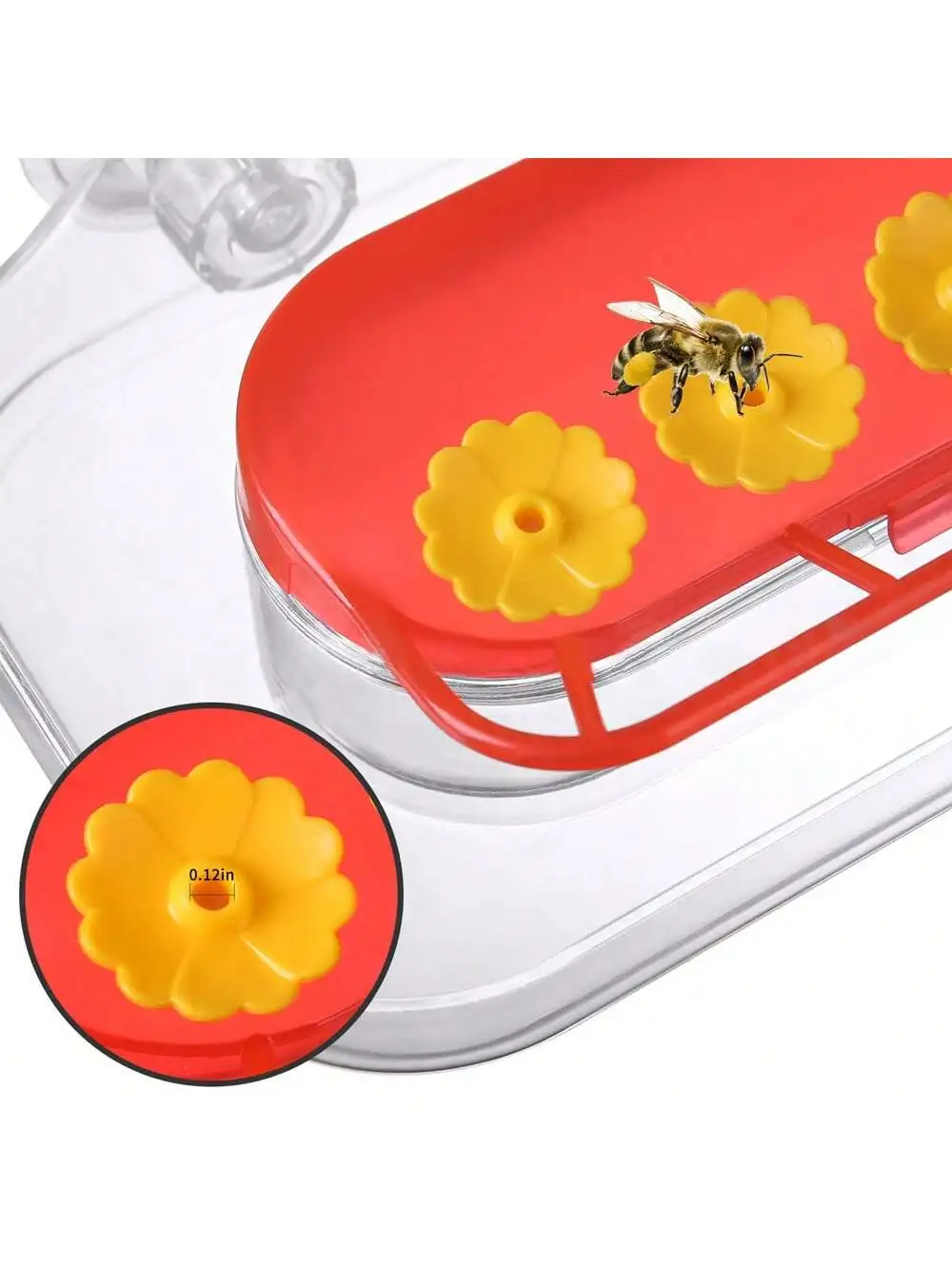Window Hummingbird Feeders, Strong Suction Cups Hummingbird Feeder With Ant Moat, 4 Feeding Ports, Easy To Clean And Refill