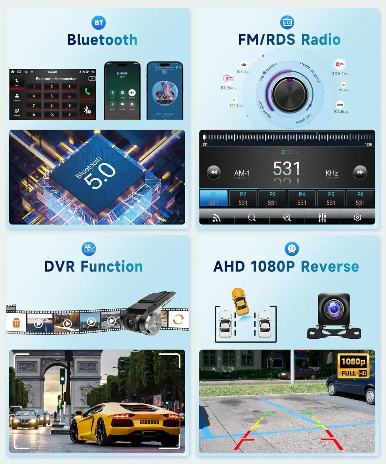 Wireless CarPlay Android Auto 9 Inch Touch Screen GPS Head Unit