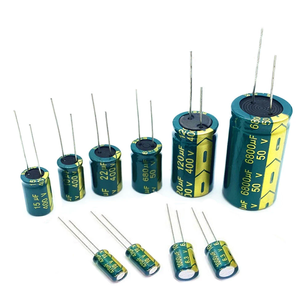 50-1000pcs 10V 16V 25V 35V 50V 400V High Frequency Low ESR Aluminum Capacitor 100UF 220UF 330UF 470UF 680UF 1000UF 2200UF 3300UF electrolytic capacitor aluminum capacitor aluminum electrolytic capacitor