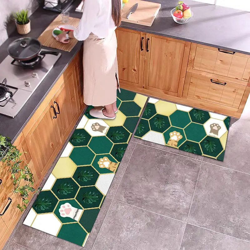 Long Floor Carpet For Kitchen Cute Cartoon Mat Area Rugs Living Room Balcony Bathroom Printed Doormat Hallway Geometric Bath Mat