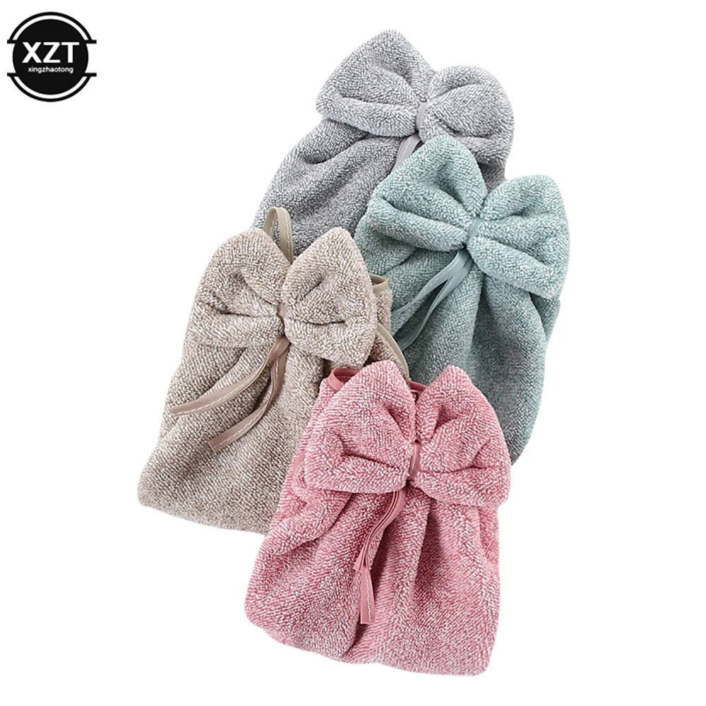 Bowknot Coral Velvet Hand Towels For Kitchen Bathroom Microfiber Soft Quick Dry Absorbent Cleaning Cloths Home Terry Towels microfiber towel hand towel microfiber hand towel