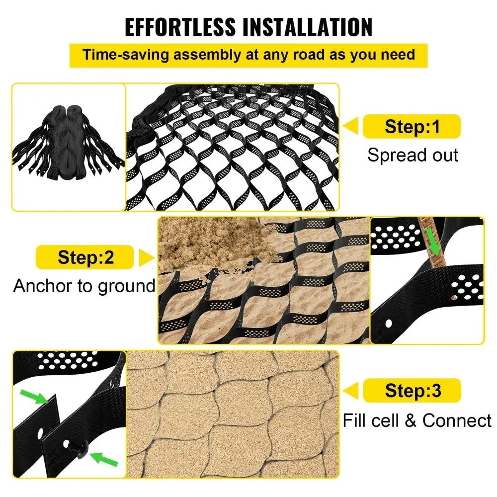 Heavy Duty Ground Stabilization Grid 1885 Lbs Load Capacity 3 Deep Permeable for diy Patio & Beyond