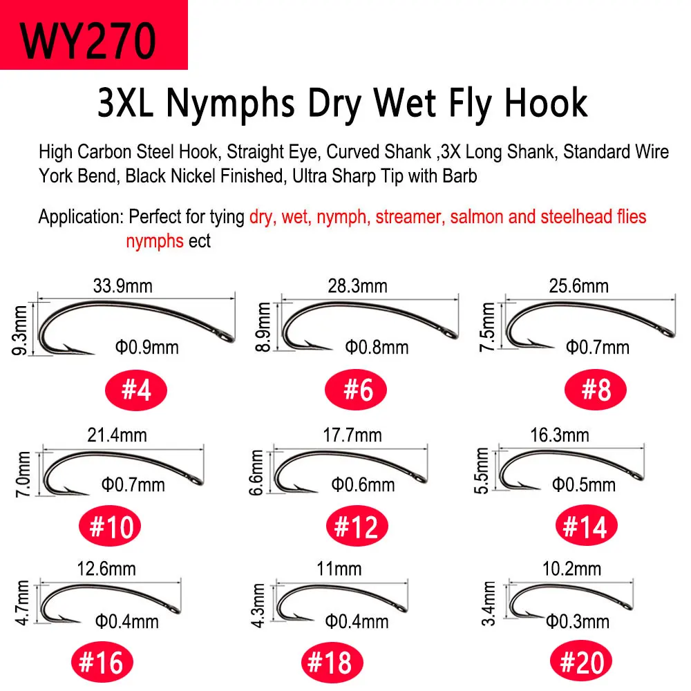 500pcs High Carbon Steel Fly Fishing Hooks (Sizes 2-18) - Dry, Wet, Nymph & Shrimp Tying 500pcs High Carbon Steel Fly Fishing Hooks (Sizes 2-18) - Dry, Wet, Nymph & Shrimp Tying