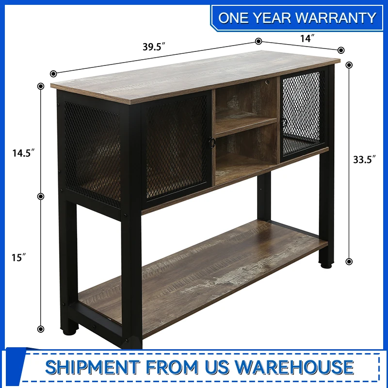 55 Inch Buffet Cabinet Large Sideboard Cabinet with Storage for Dinning Room Kitchen Hallway and Living Room(Rustic Brown)