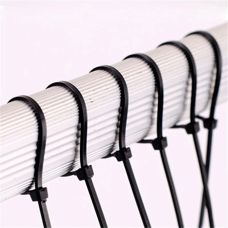 Plastic Nylon Cable Ties Detachable Self-locking Cord Ties Straps Fastening Loop Reusable Wire 100Pcs For Home Office