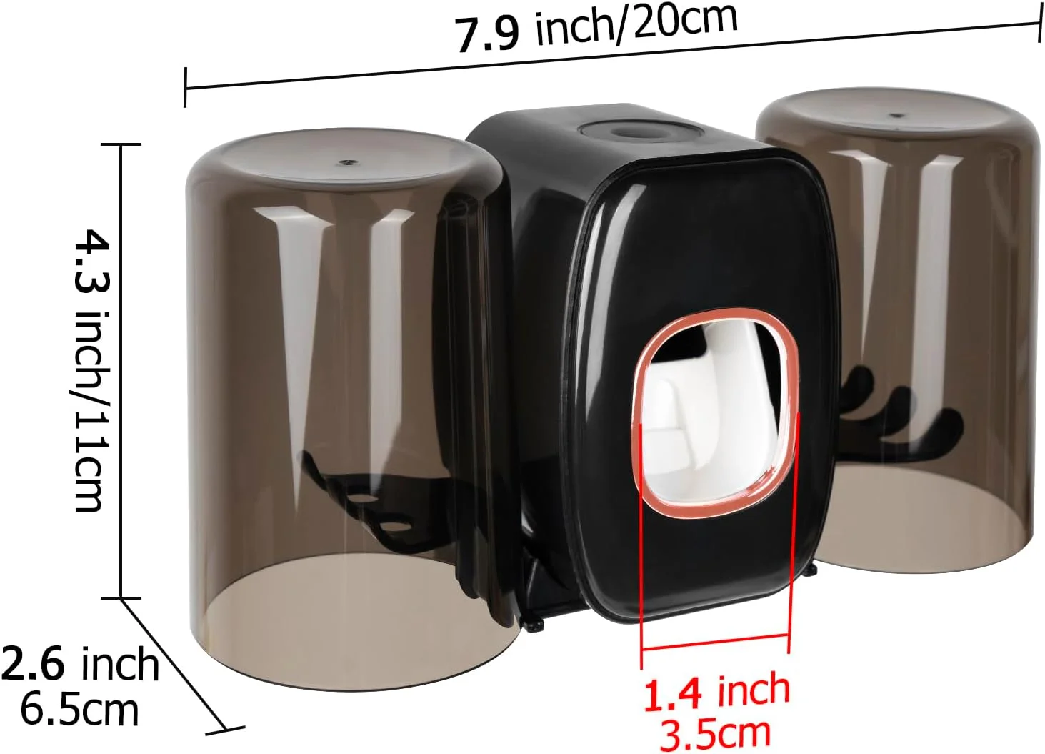 2 in 1 Toothpaste Dispenser Toothpaste Squeezer For Bathroom Automatic Wall Mounted Toothbrush Holders set with 2 tooth cup