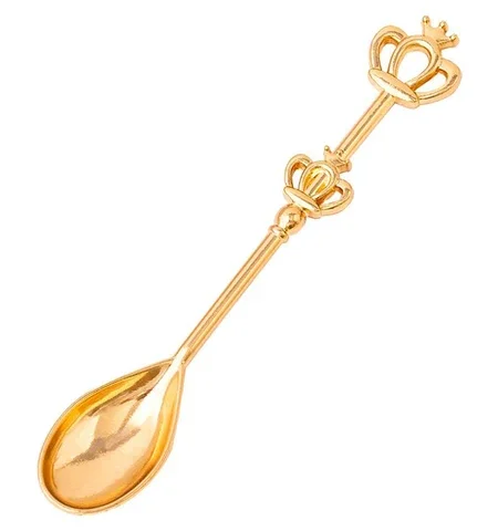 

Golden Crown Coffee Spoon 2pcs/set Drink Coffee Mixing Spoon Restaurant Hotel Party Tableware Household Kitchen Supplies Gift
