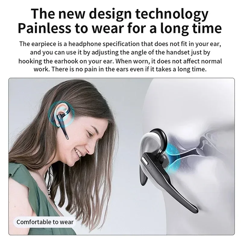 YYK520 Auricolare Bluetooth A Graffetta Per Sport E Ufficio – Batteria 8-10 Ore, Ricarica Rapida, Design Ergonomico