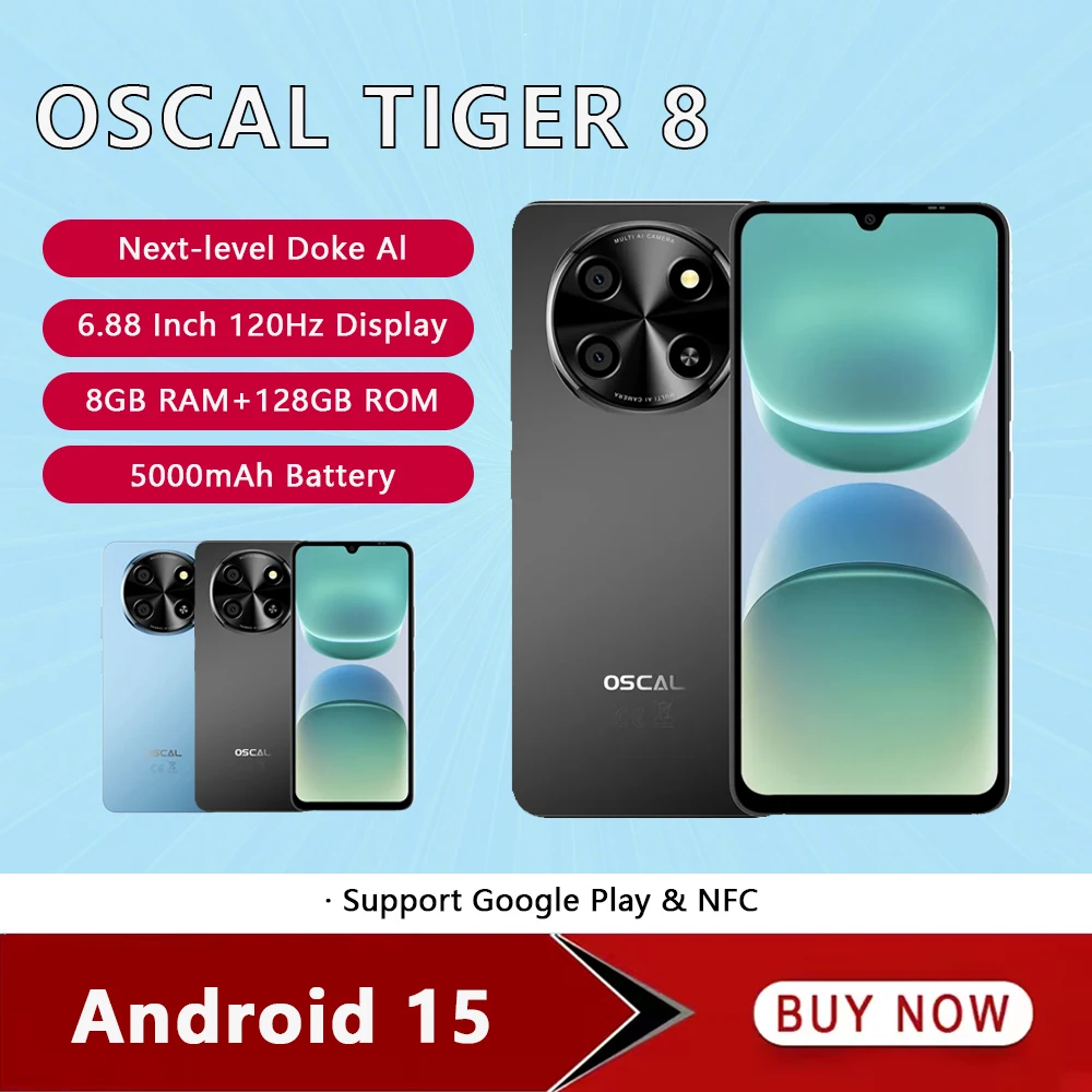 Blackview OSCAL TIGER 8 5G AI Ultra-thin Phones 6.88 Inch 120Hz