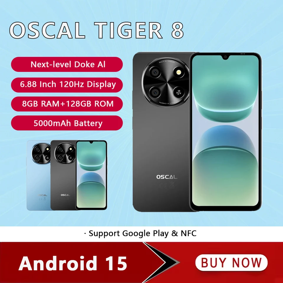 Blackview OSCAL TIGER 8 5G AI Ultra-thin Phones 6.88 Inch 120Hz
