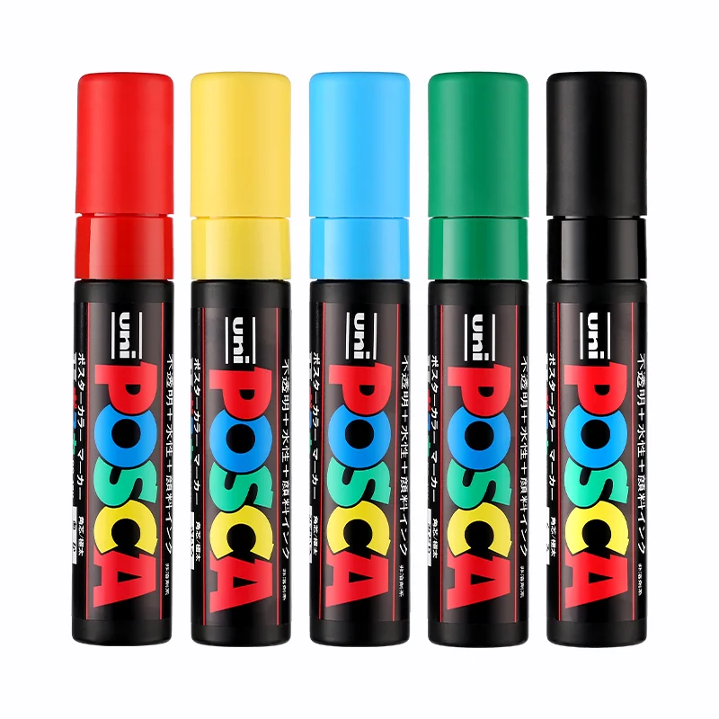 Uni Posca 페인트 마커 세트, 아크릴 수성, 모든 표면 페인팅 펜, PC-1, 3, 5, 8K, 17K 컬러링 아티스트 공예 드로잉 도구