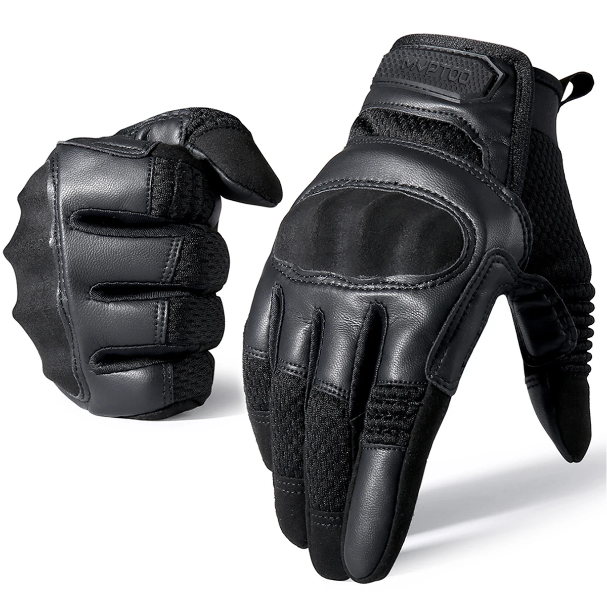 Enhanced Touchscreen PU Leather Motorcycle Racing Gloves with Non-slip Protective Gear