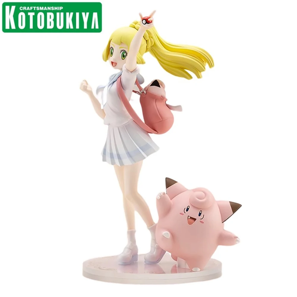 In Magazzino Originale Kotobukiya Pokemon Center Lillie Con Clefairy 21Cm Regali Di Compleanno Per I Fan Modello Da Collezione Giocattoli Figure