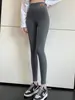 Grey Cotton Bottom Pants Women High Waist Tight Printing Slim Outer Wear Large Size Autumn Pants Soft 5