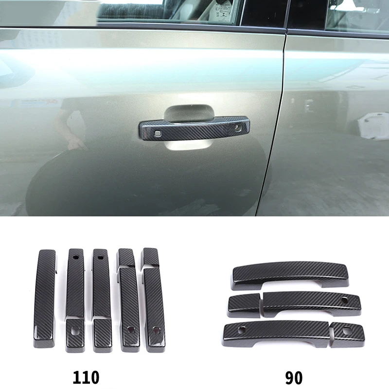 

LHD Car Style Real Dry Carbon Fiber Outer Door Handle Frame Trim Cover Decorative Sticker For Land Rover Defender 2020-2022