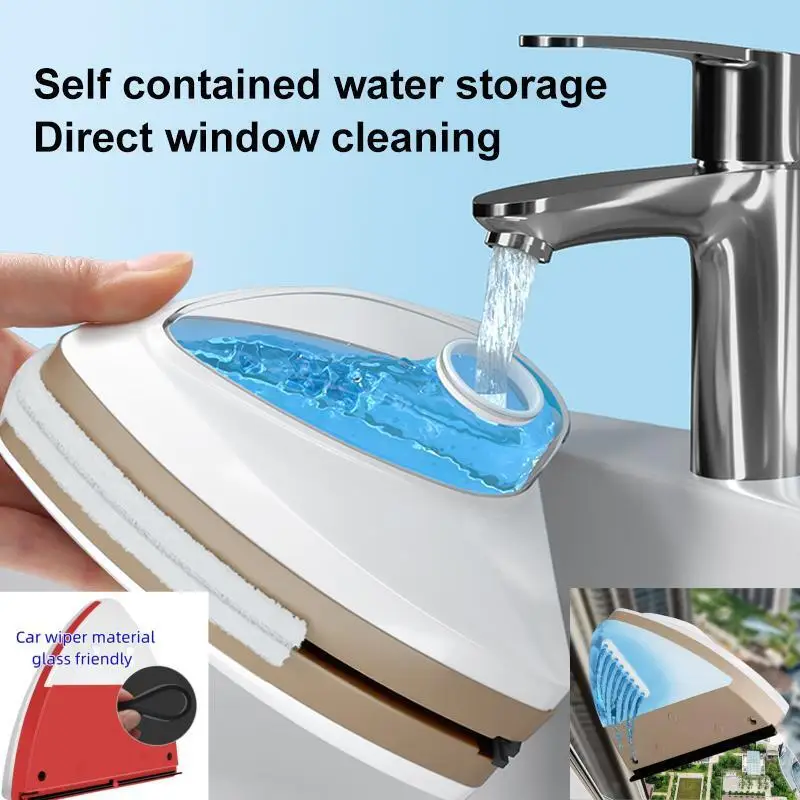 Magnetic Window Cleaner Double Side Automatic Water Discharge Glass Window Brush Household Cleaning Tools