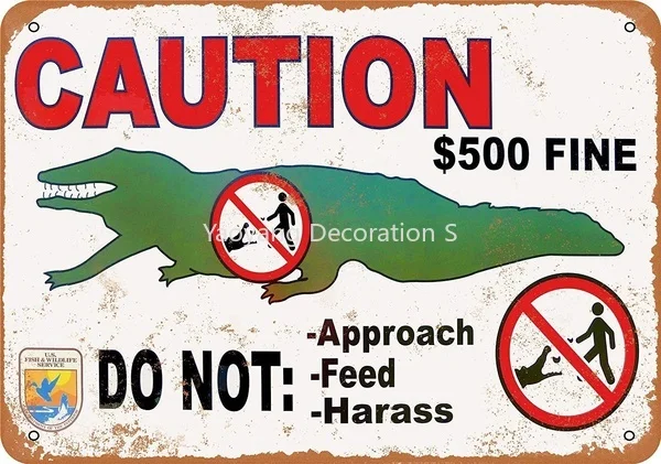 

Do Not Feed The Alligators Tin Sign art wall decoration,vintage aluminum retro metal sign,iron painting vintage decoration sign,