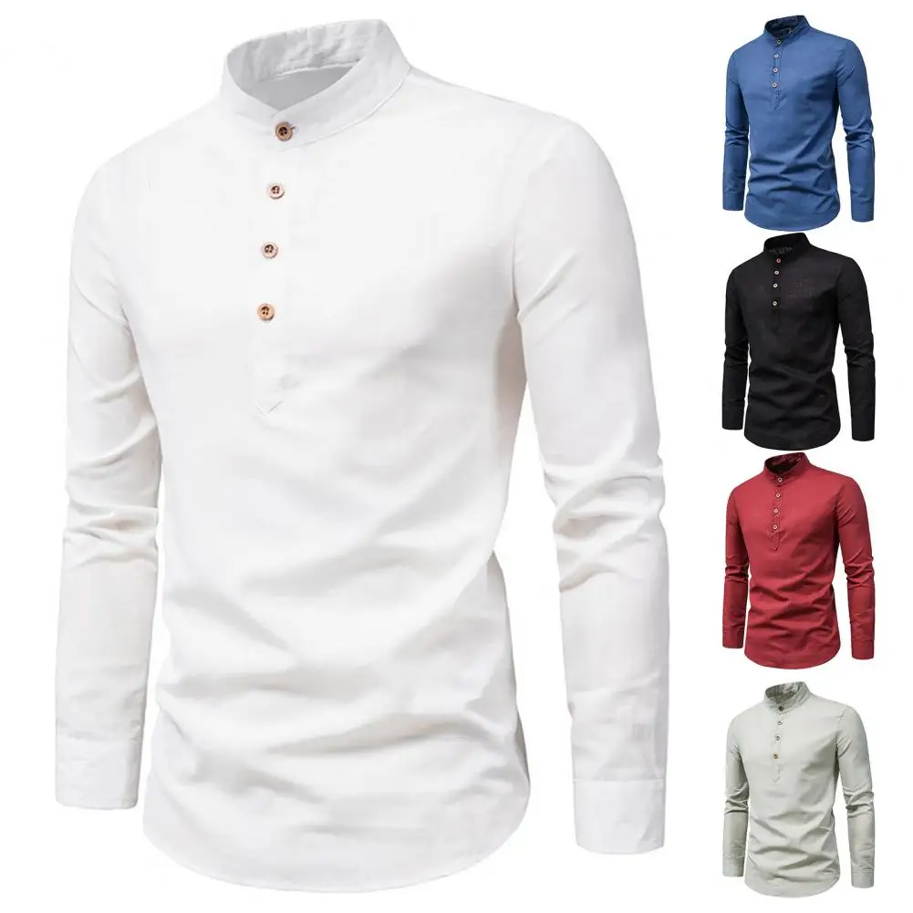 

Simple Autumn Shirt Anti-iron Skin-friendly Quick Dry Stand Collar Autumn Shirt Business Shirt All Match