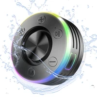 Waterproof Mini Speaker Hands-Free Call/FM Radio Bluetooth-Compatible 5.2 Stereo Subwoofer Built-in Mic for Bathroom Sing-Along