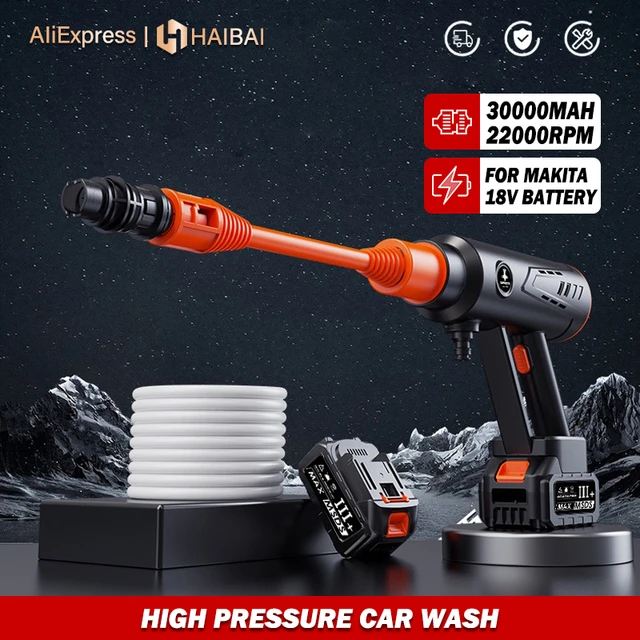 60BAR 30000mAh Cordless High Pressure Car Washer Car Wash Spray Water Gun  Car Water Cleaning Machine for Makita 18V Battery - AliExpress