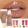 Nude Brown Plumping Lip Gloss Moisturising Fruit Lip Oil Transparent Fullness Lips Tint Soft Tube Makeup Applicator Beauty Care 1