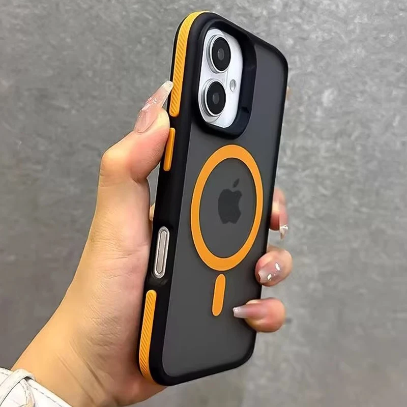 Luxury Magsafe Matte Translucent Magnetic Phone Case with Wireless Charging Capability